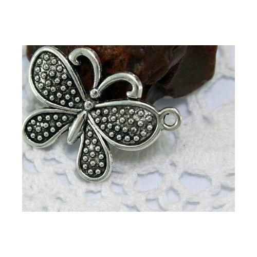 10pcs/lot Tibetan Silver butterfly Pendants Handmade Decorative Metal DIY Jewelry Alloy accessories df4s