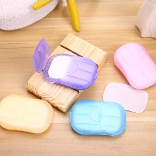 20 Sheet/Box Travel Camping Portable Soap flakes soap paper tablets Clean Paper Soap Slice LX5036