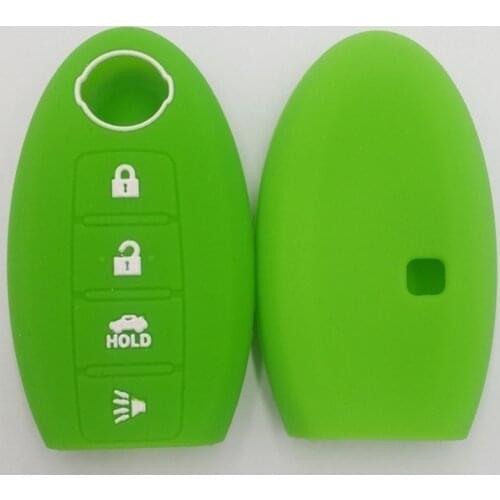 3PC Silicone Key Holder Keychain for Nissan Qashqai J11 Juke Micra Note Leaf Murano Z50 Serena C26 4 Button Car Key Cover Case
