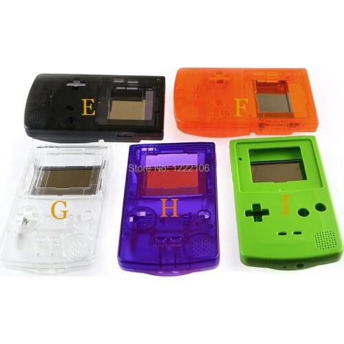 5sets 5 colors Hot Sale New Shell For GBC Transparent Color with screen Lens for Gameboy Color Console