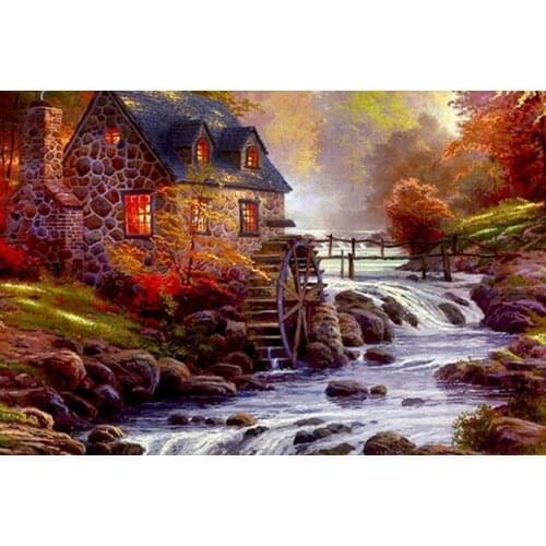 A16174 11CT/14CT/18CT/25CT/28CT night snowing patterns Counted Cross Stitch DIY Cross Stitch Kits Embroidery Needlework Sets