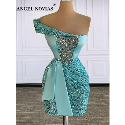 Женские коктейльные платья на одно плечо Angel Novias China At AliExpress