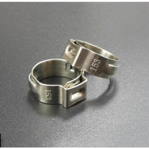 Free shipping Pipe Clamp High Quality 50 PCS Stainless Steel 304 Single Ear Hose Clamps Assortment Kit Single