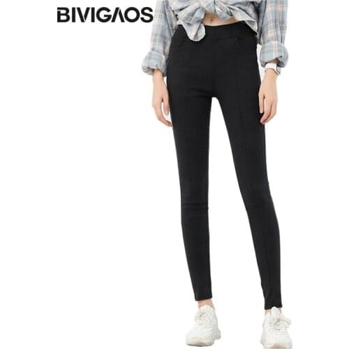 BIVIGAOS 2019 New Midline Sand Wash Skinny Jeans Leggings Fall Winter Women Plus Size High Elastic Velvet Pencil Pants Jeggings
