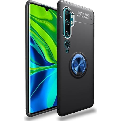 For Xiaomi Mi Note 10 Lite Case Finger Ring Holder Matte Soft Silicone Back Cover Phone Case For Xiaomi Mi Note 10 Pro