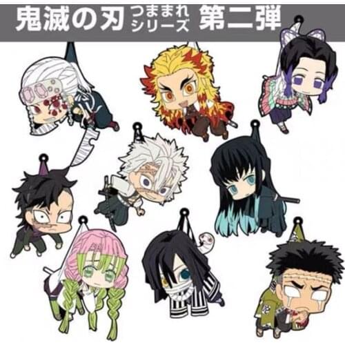 Demon Slayer: Kimetsu no Yaiba original Japanese anime figure rubber Silicone mobile phone charms key chain strap keyring