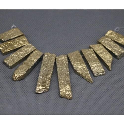 Kindgems, 2Strands Titanium Imperial Emperor Stone, Sediment Point Pendant,Top Drilled Nugget Beads Accessories Jewelry Making