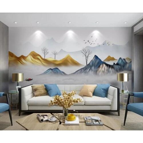 Chinese Abstract Creative Wall Mural Luxury Wallpapers for Bed Room Murals Decals Mountain View 3d Wall Papers Contact Paper