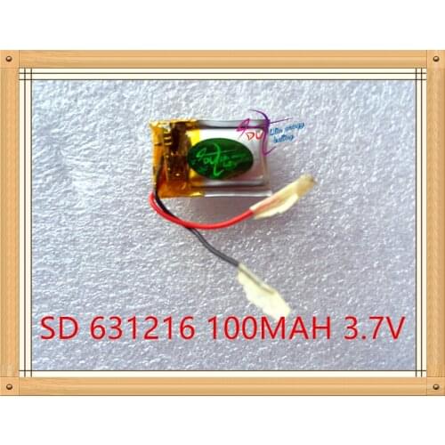 Liter energy battery Bluetooth headset battery 3.7V polymer lithium battery 631216 100mAh small toy small equipment general