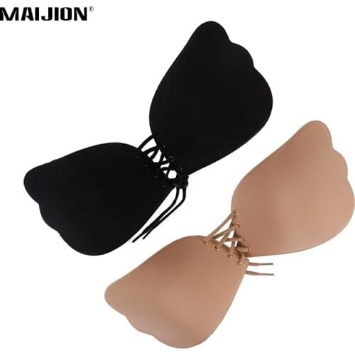 MAIJION Reusable Invisible Sports Bra Women Self-Adhesive Push Up Bras Sexy Backless Running Yoga Bra Seamless Fitness Underwear