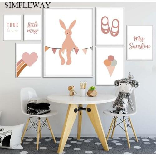 Minimalist Nursery Quotes Canvas Wall Art Poster Print Simple Abstract Painting Decorative Picture Kid Child Bedroom Decoration