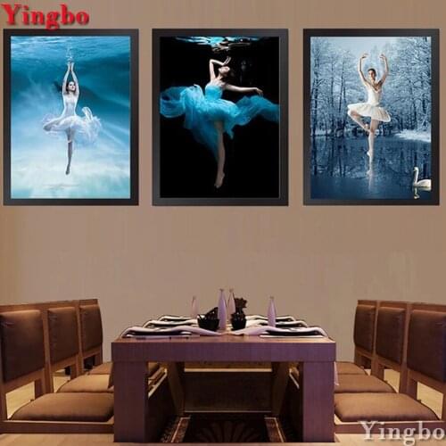 Nordic Diamond Painting 3pcs Cross Stitch Dance girl DIY Diamond Embroidery wall picture for living room decor mosaic modern art