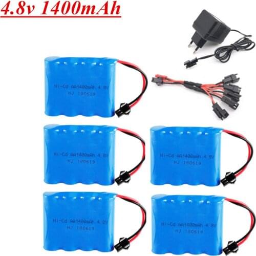 4.8v 1400mah NICD Battery For Rc toys Cars Boats Tanks Robots Guns Parts 4*AA 4.8v Rechargeable Battery Pack SM plug