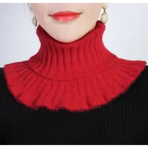 Autumn Winter Ladies Imitation Mink Velvet Scarf Solid Womens Fake High-Neck Lace Collar Thickened Cold Warm Hedging U33
