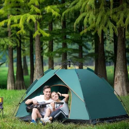 One-touch Tent 3-4 People Camping Tent Is Easy To Install 1Layer of Anti-Ultraviolet Treatment Windproof Beach Climbing With Bag