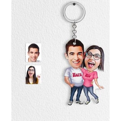 Personalized cartoon wooden key chain MODEL 1 Souvenir Design products Illustrated Friend Dear Mom Dad Brother