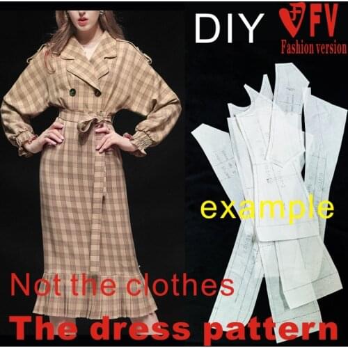 Lapel Dress Pattern Womens Clothing Sewing Design Sense Structural Drawing BLQ-452