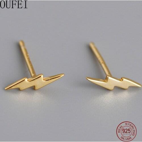 OUFEI Stud Earrings For Women Fashion Exquisite 925 Sterling Silver Earrings Small Lightning Earrings 2020 New Jewelry
