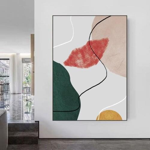 Modern Abstract Geometric Line Home Decorative Oil Painting Text Letter Wall Art Picture And For Living Room Bedroom Poster