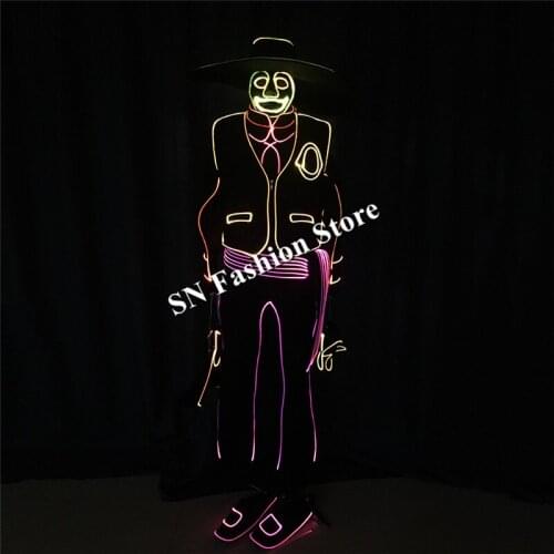 TC-199 Programmable full color robot men suit ballroom dance led costumes colorful light stage jacket show wears dj disco clothe