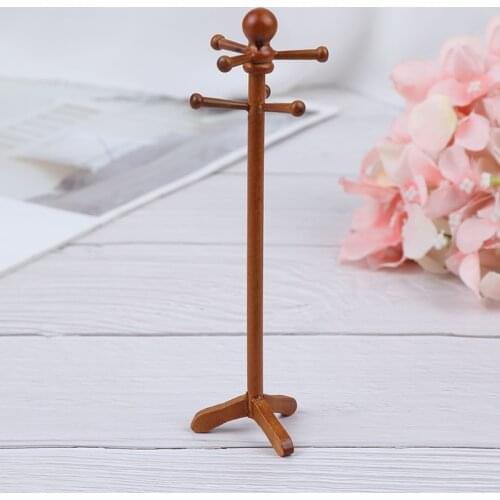 Doll House Decoration Clothes Shelf 1/12 Classical Dollhouse Miniature Furniture Toys for Baby Children