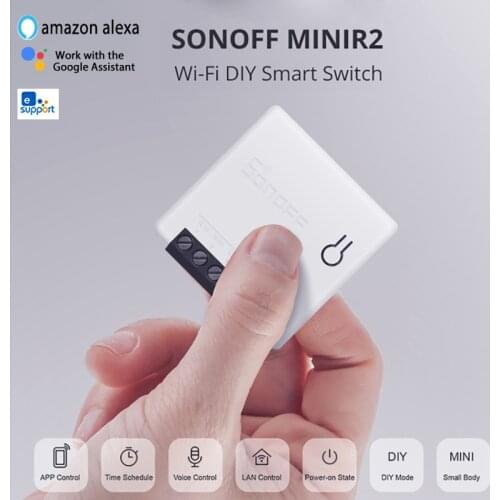 SONOFF 10A MINIR2 Smart Home Mini Wifi Switch Module Timer Two-Way Switches Voice Control With EWelink APP Alexa Google Home