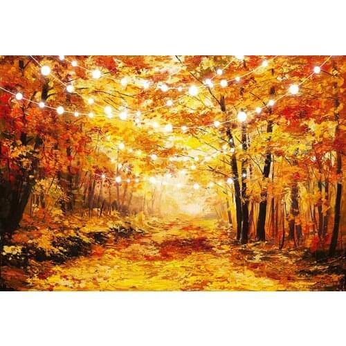 Golden forest autumn background backdrop vinyl fotografia newborn photography backdrop for photo studio props photophone lv-2227
