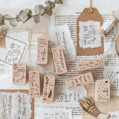 Vintage Plant Notes Background Decoration Stamp Wooden Rubber Stamps For Scrapbooking Stationery DIY Craft Standard Stamp