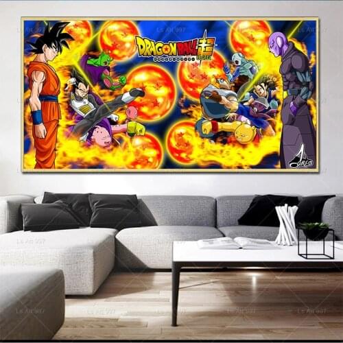 Japanese Anime Dragon Ball Super Comic Poster Canvas Painting Wall Art Picture Mural Modern Kids Living Room Decoration Cuadros