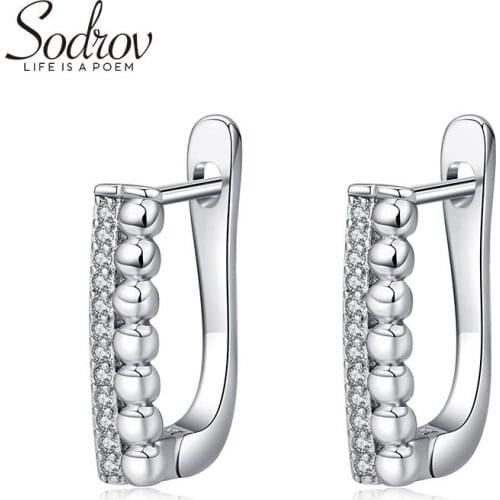 Sodrov Hoop Earrings Jewelry Brincos Silver 925 Sterling Women Fine Genuine Classic High Quality Earings