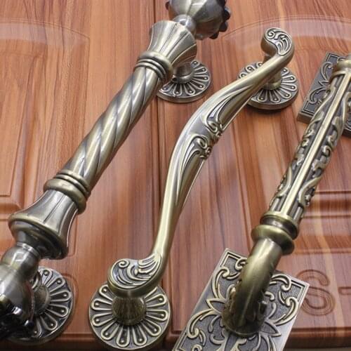 Glass Door, Wooden Large Handle, European Style, Antique, Zinc Alloy, Thickening And Lengthening