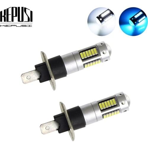 2 Pieces H1 High Quality 4014 Chips LED Auto Fog Lamp Car Driving Bulb White blue External Lights