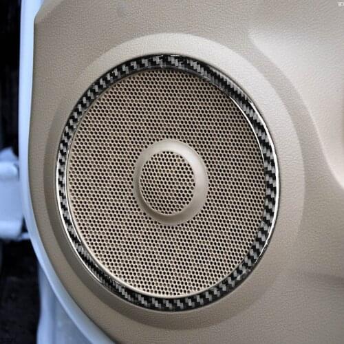 4Pcs Genuine Carbon Fiber Car Door Speaker Frame Cover Trim Sticker For Honda CRV 2007-2011