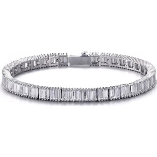 D&Z 6mm Miami Cuban Link Bracelet Iced Out Paved Rhinestones CZ Bling For Men/Women Hip Hop Fashion Jewelry