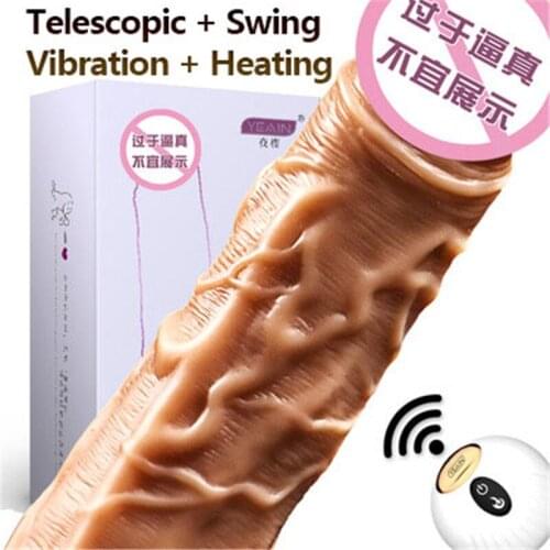 Huge Dildo Vibrator Heating Skin Feeling Realistic Penis Swing Telescopic Vibrating Dildos Sex Toys For Women Masturbator Erotic