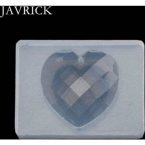 Faceted Heart Shape Pendant With Hanger Hole Resin Mold DIY Necklace Accessories Jewelry Making Tools