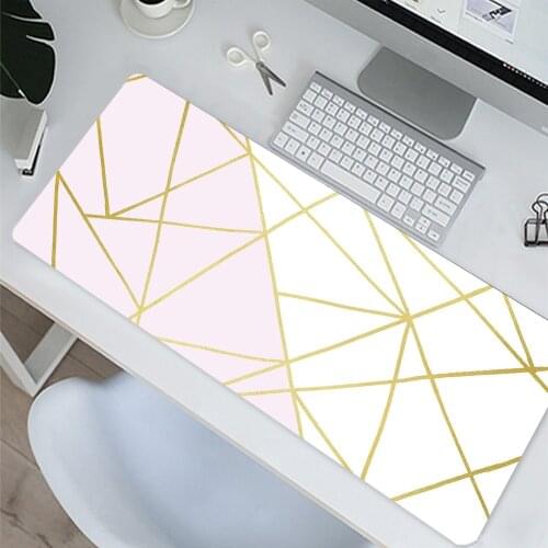 Gamer Mouse Pad Pink Marble Rose Gold Pop Large Mousepad Gaming Desk Mat Big Keyboard Pad Mousepad 90x40cm/80x30cm