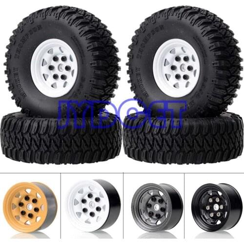 1.55 Inch 4pcs Beadlock Wheels Rims 96mm Tyre Tires 1077-7039 For RC 1/10 D90 TF2 CC01 LC70 MST JIMNY Axial 90069