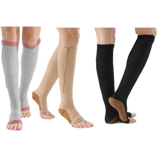 Burn Fat Zipper Compression Socks Womens Slim Sleeping Beauty Leg Prevent Varicose Veins Socks Medias De Mujer 2020 new
