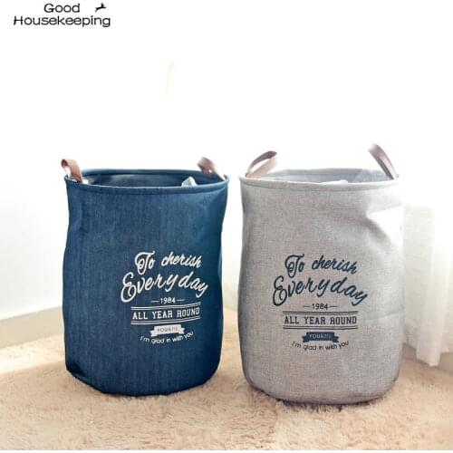 High quality Basket Stand Laundry Basket Toy Storage Box Large Bag Cotton Washing Dirty Clothes Big Basket Organizer Bin Handle