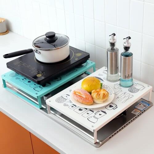 Kitchen Storage Rack Durable Seasoning Shelf Bracket Induction Cooker Bracket Kitchen Gas Stove Cover Microwave Oven Bracket