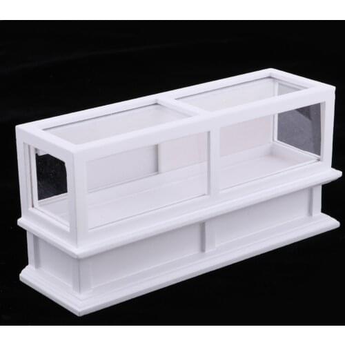 Handcrafts 1/12 Dollhouse Miniature Wooden Display Cabinet Showcase Shopwindow Model Shopping Mall Scenes