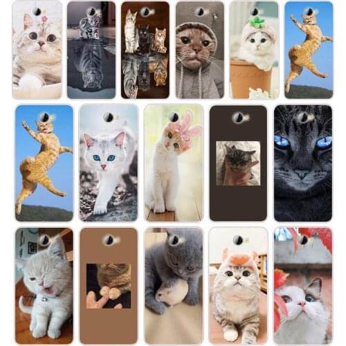 90AA Cat cute Silicone TPU Cover Phone Case On Case For Huawei Y3 II Y5 II Nova 5T GR3 P40 Lite E Case Soft