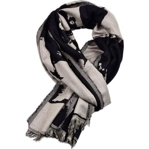 Cotton Linen Ink Painting Men Scarves Dirty Dyed Woven Long Shawl Short Fringe Warm Men Scarf Autumn And Winter 2019 195x65cmcm