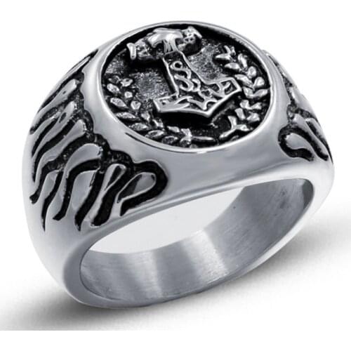 SECRET BOYS Mens Jewelry Vintage Gothic Biker Stainless Steel Punk Ring Jewelry