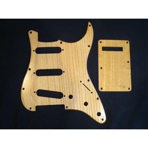 SSS Pickguard & Backplate & Screws Ailanthus wood for FD ST Style Guitar