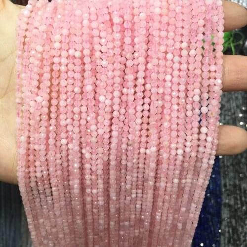 Natural Stone Morganite Beads 2-3mm Pink Crystal Faceted Beads for Jewelry Making DIY Necklace Bracelet Earring Accessories 38cm