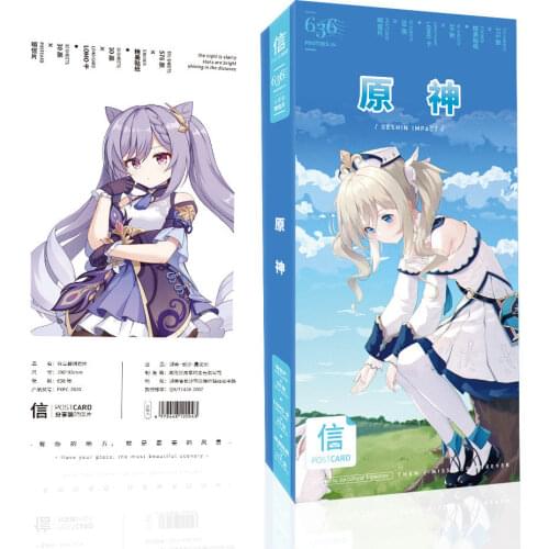 60pcs Genshin Impact postcard collection card animation game peripherals LOMO card paper bookmarks for books