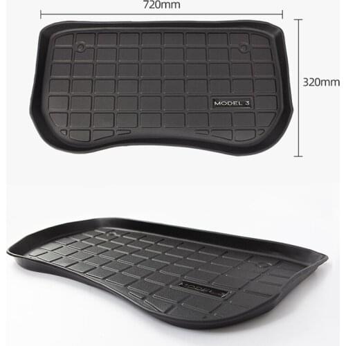 HieCar Model3 TPE Cargo Liner Car front Trunk Mat for Tesla Model 3 2021 Waterproof Cargo Pallet Storage Mat