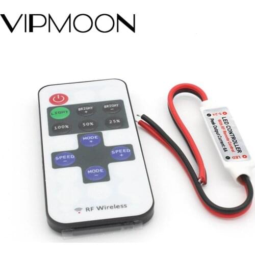 DC 5V 12V 24V LED Strip Controller Mini Dimmer RF Remote 11key Controller For LED 5050 2835 Strip Single Color Light
